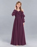 Grape A-line Junior Bridesmaid Dress Front