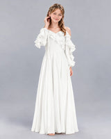 Ivory A-line Junior Bridesmaid Dress Front