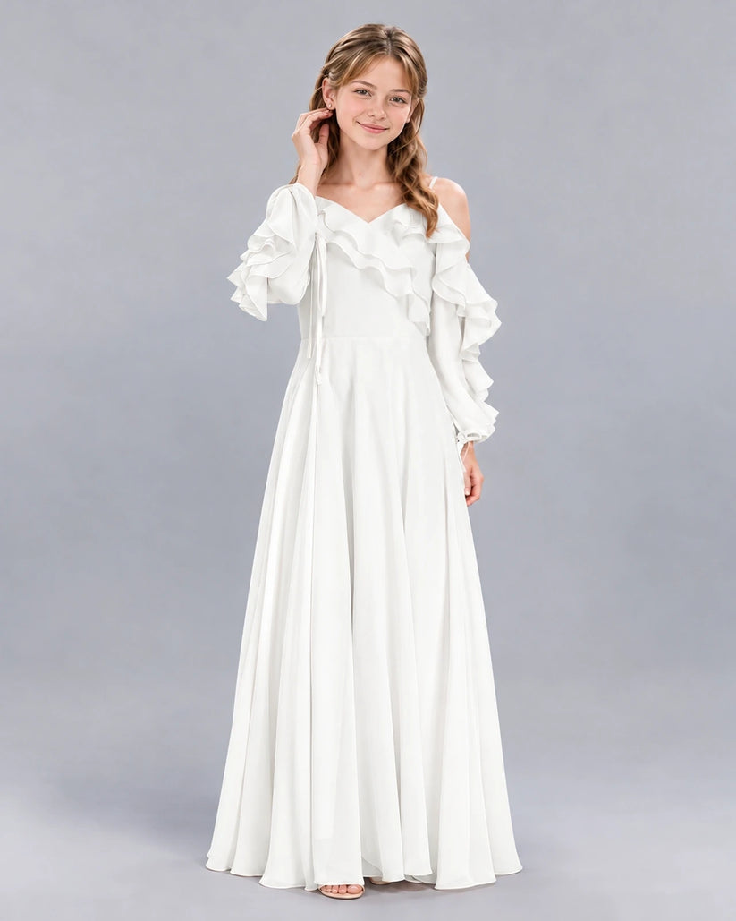 Ivory A-line Junior Bridesmaid Dress Front