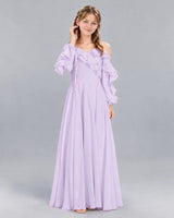 Lavender A-line Junior Bridesmaid Dress Front
