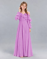 Lilac A-line Junior Bridesmaid Dress Front