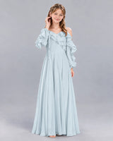 Mist A-line Junior Bridesmaid Dress Front