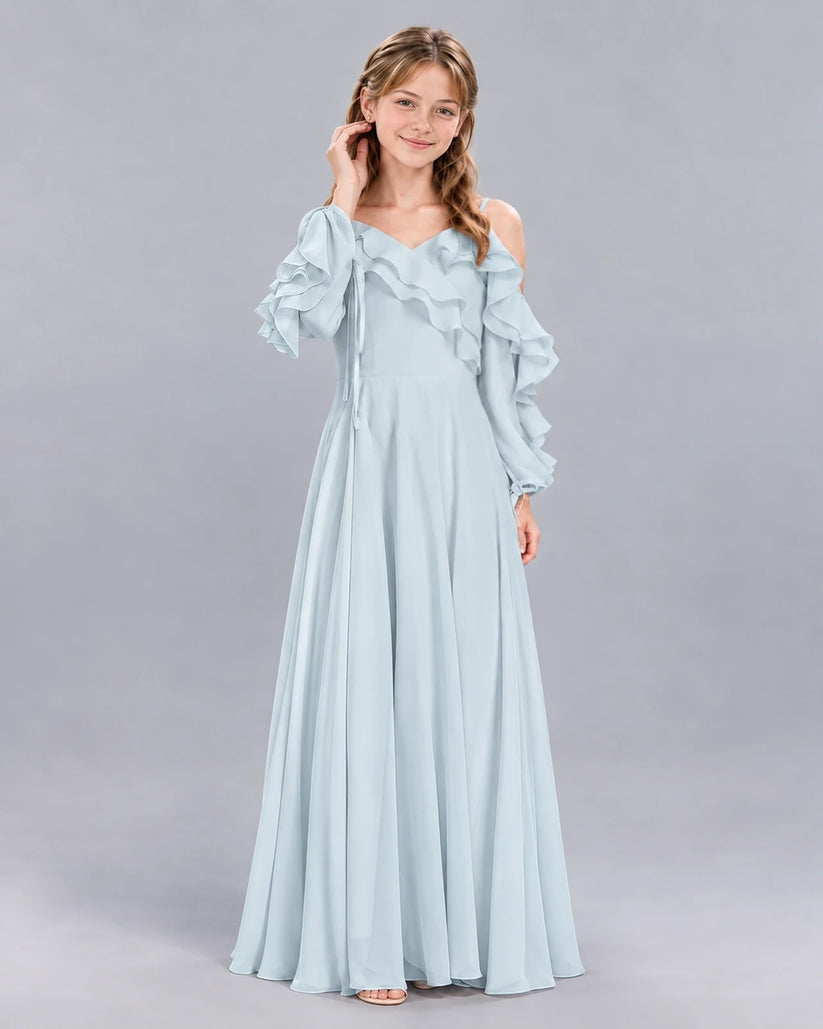 Mist A-line Junior Bridesmaid Dress Front