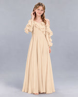 Peach A-line Junior Bridesmaid Dress Front