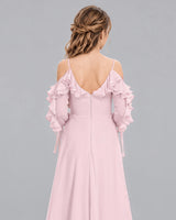 Pink A-line Junior Bridesmaid Dress Back_Detail [Shared]