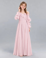 Pink A-line Junior Bridesmaid Dress Front
