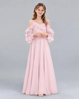 Pink A-line Junior Bridesmaid Dress Pose [Shared]