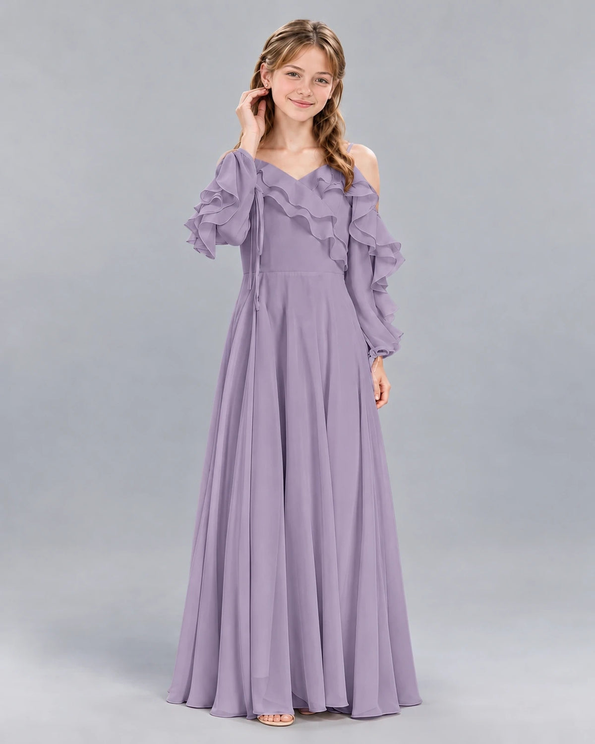 Wisteria A-line Junior Bridesmaid Dress Front