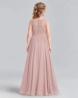 Dusty Rose A-line Junior Bridesmaid Dress Back [Shared]