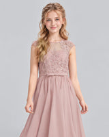 Dusty Rose A-line Junior Bridesmaid Dress Detail [Shared]