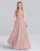Dusty Rose A-line Junior Bridesmaid Dress Front