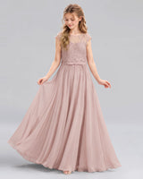 Dusty Rose A-line Junior Bridesmaid Dress Side [Shared]