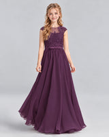 Grape A-line Junior Bridesmaid Dress Front