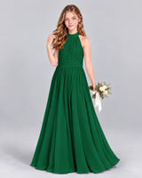 Dark Green A-line Junior Bridesmaid Dress Front