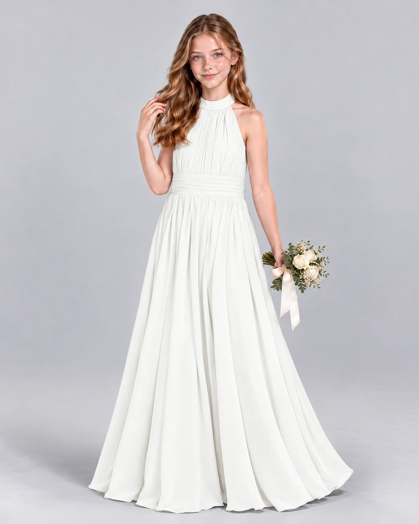 Ivory A-line Junior Bridesmaid Dress Front