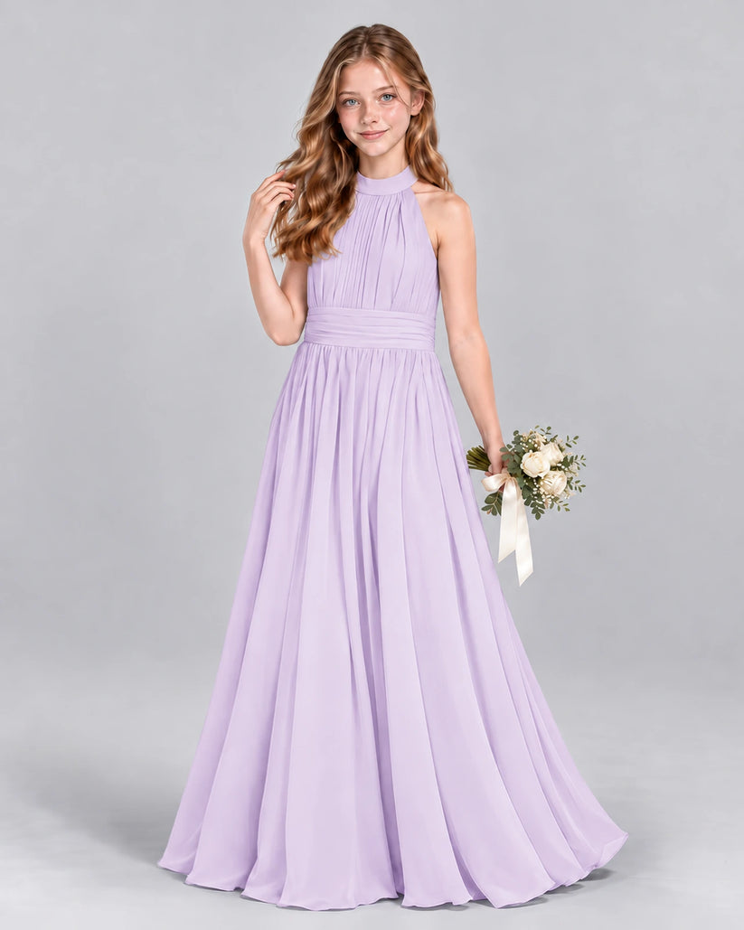 Lavender A-line Junior Bridesmaid Dress Front