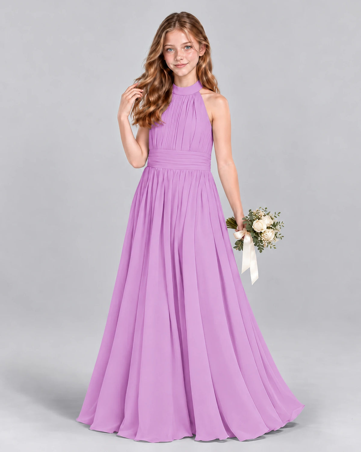 Lilac A-line Junior Bridesmaid Dress Front