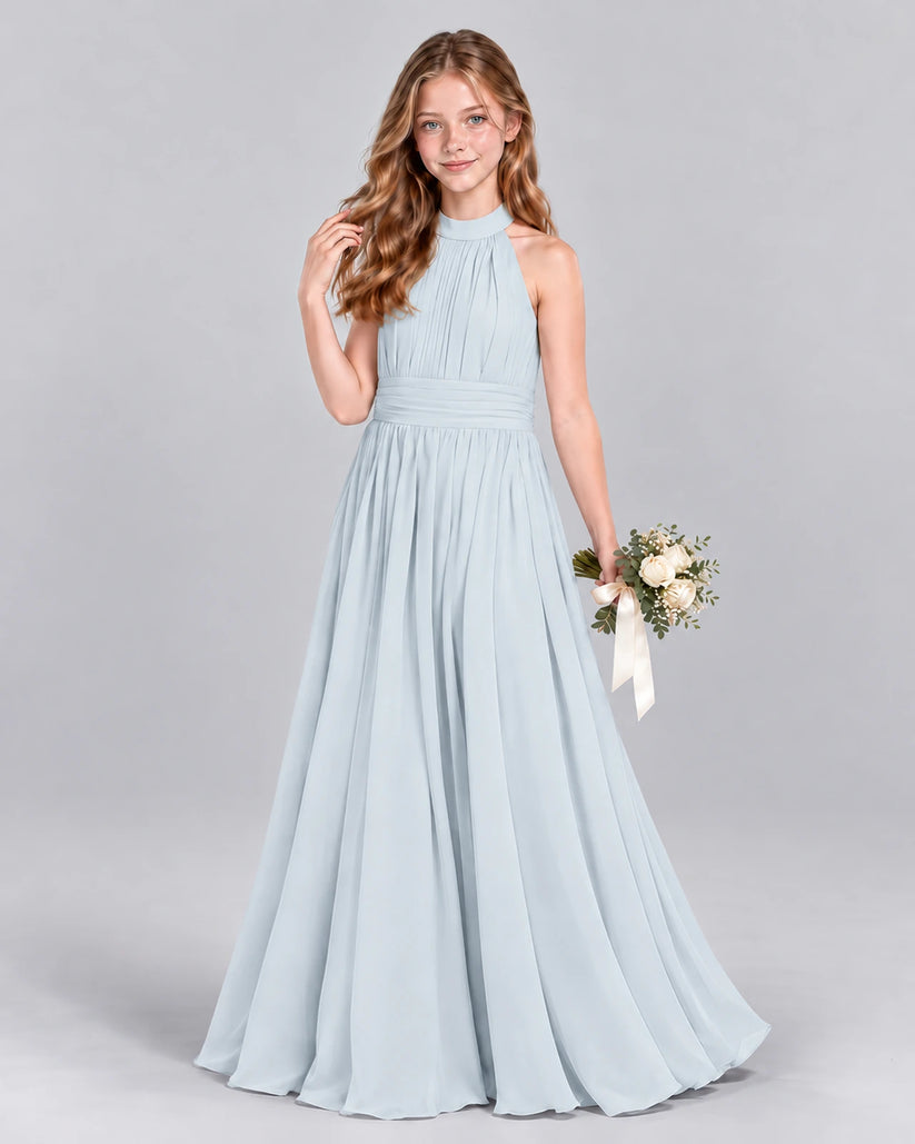 Mist A-line Junior Bridesmaid Dress Front
