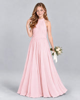 Pink A-line Junior Bridesmaid Dress Front