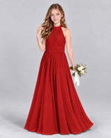 Red A-line Junior Bridesmaid Dress Front