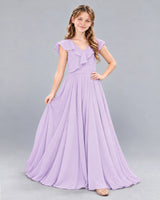 Lavender A-line Junior Bridesmaid Dress Front