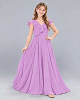 Lilac A-line Junior Bridesmaid Dress Front