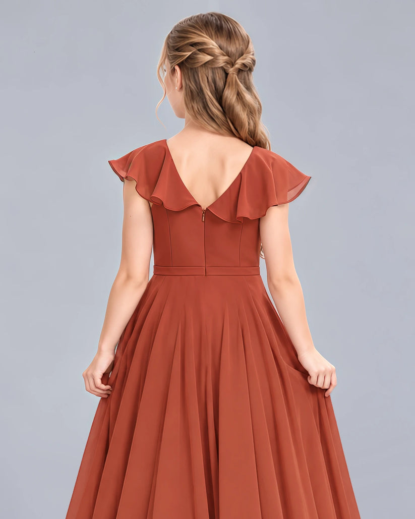 Vermilion A-line Junior Bridesmaid Dress Back_Detail [Shared]