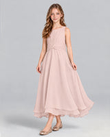 Blush Pink A-line Junior Bridesmaid Dress Front
