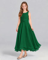 Dark Green A-line Junior Bridesmaid Dress Front