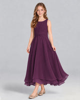 Grape A-line Junior Bridesmaid Dress Front