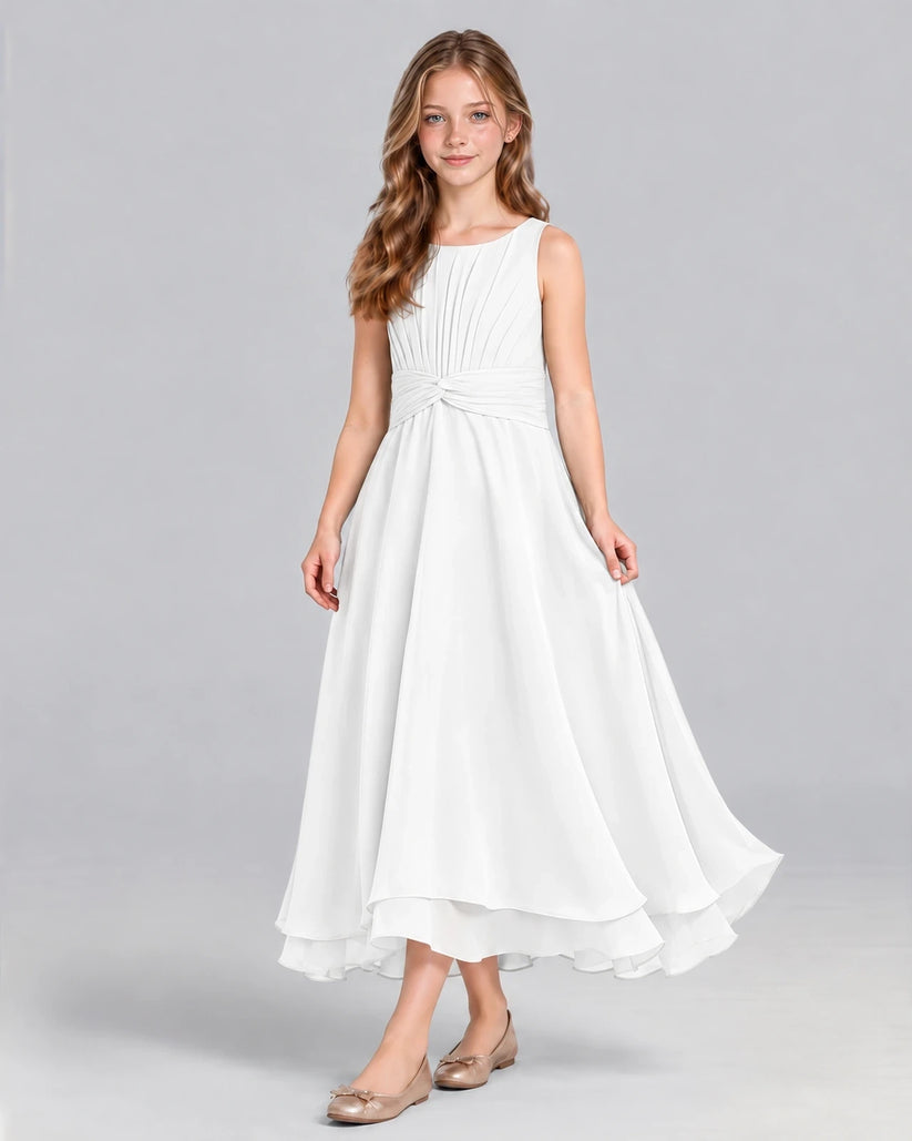 Ivory A-line Junior Bridesmaid Dress Front