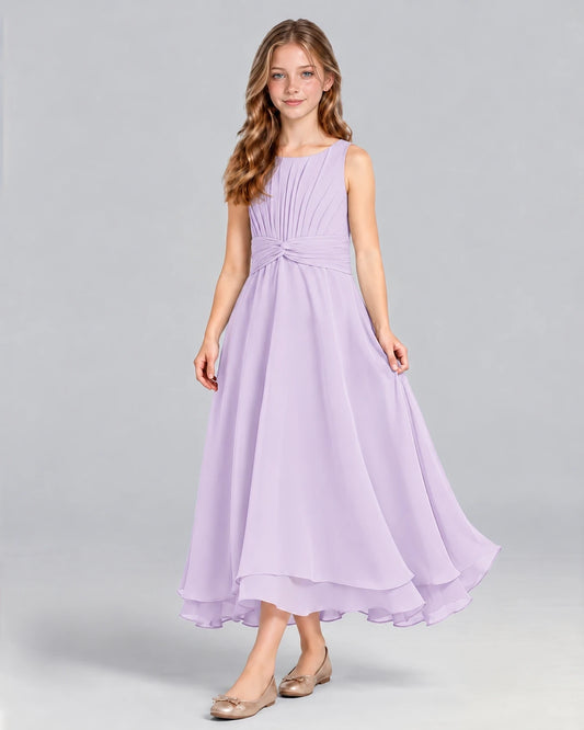 Lavender A-line Junior Bridesmaid Dress Front