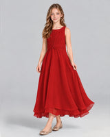 Red A-line Junior Bridesmaid Dress Front