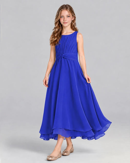Royal Blue A-line Junior Bridesmaid Dress Front