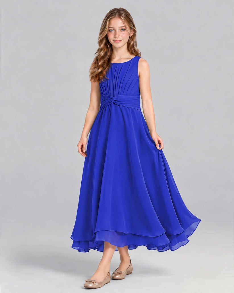 Royal Blue A-line Junior Bridesmaid Dress Front