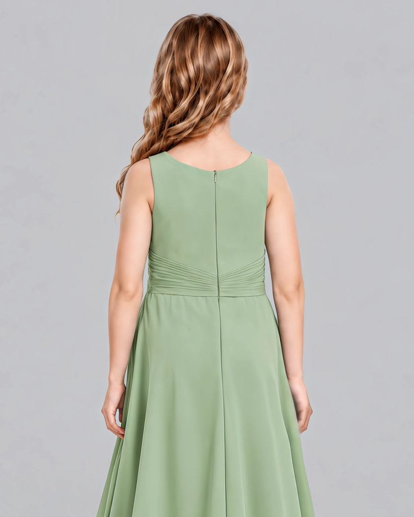 Sage Green A-line Junior Bridesmaid Dress Back_Detail [Shared]
