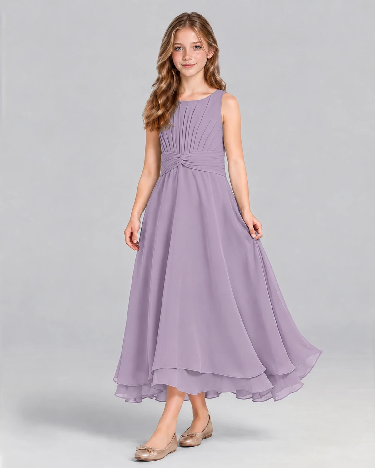 Wisteria A-line Junior Bridesmaid Dress Front