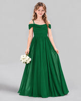 Dark Green A-line Junior Bridesmaid Dress Front