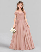 Dusty Rose A-line Junior Bridesmaid Dress Front
