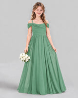 Eucalyptus A-line Junior Bridesmaid Dress Front