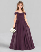 Grape A-line Junior Bridesmaid Dress Front