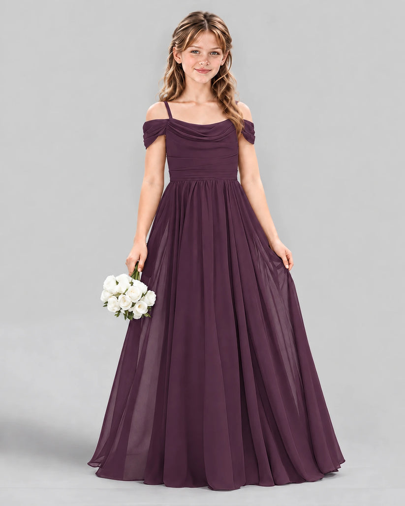 Grape A-line Junior Bridesmaid Dress Front