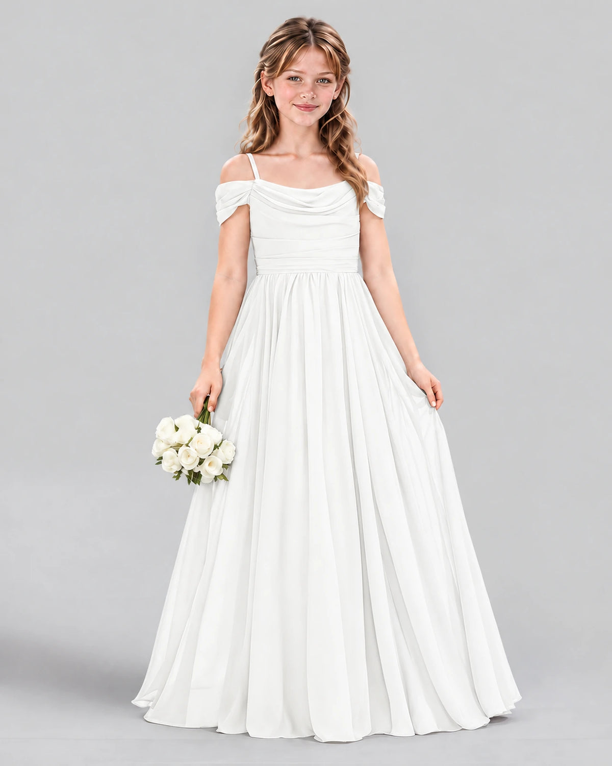 Ivory A-line Junior Bridesmaid Dress Front
