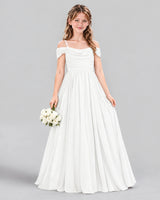 Ivory A-line Junior Bridesmaid Dress Front