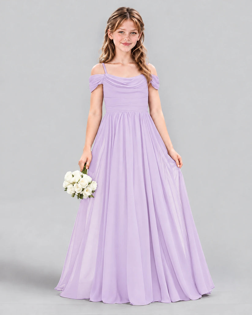 Lavender A-line Junior Bridesmaid Dress Front