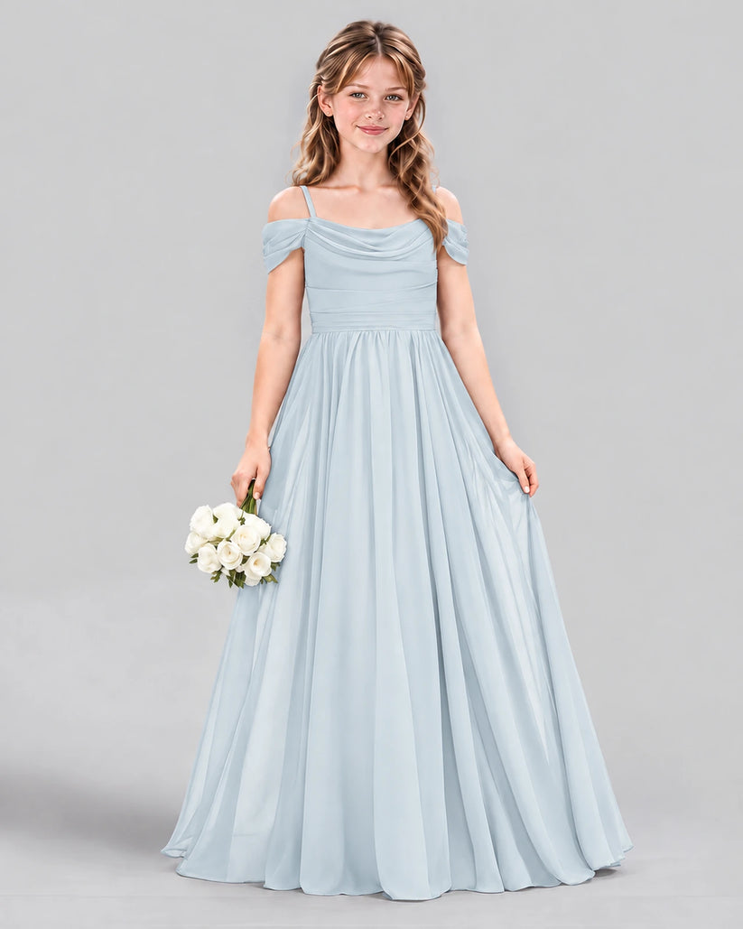 Mist A-line Junior Bridesmaid Dress Front