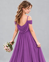Purple A-line Junior Bridesmaid Dress Back_Detail [Shared]