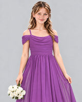 Purple A-line Junior Bridesmaid Dress Detail [Shared]