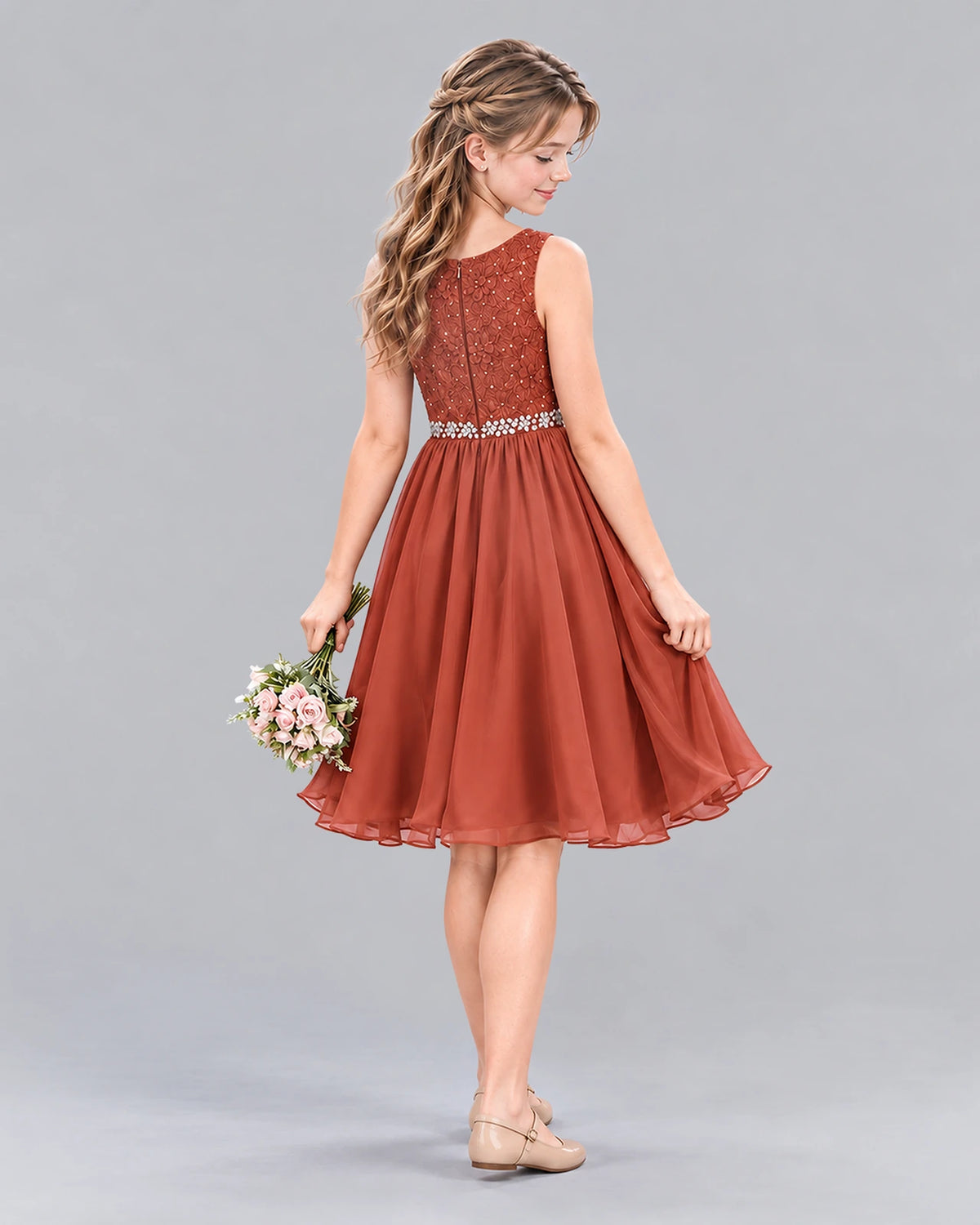 Vermilion A-line Girls Formal Dress Back [Shared]