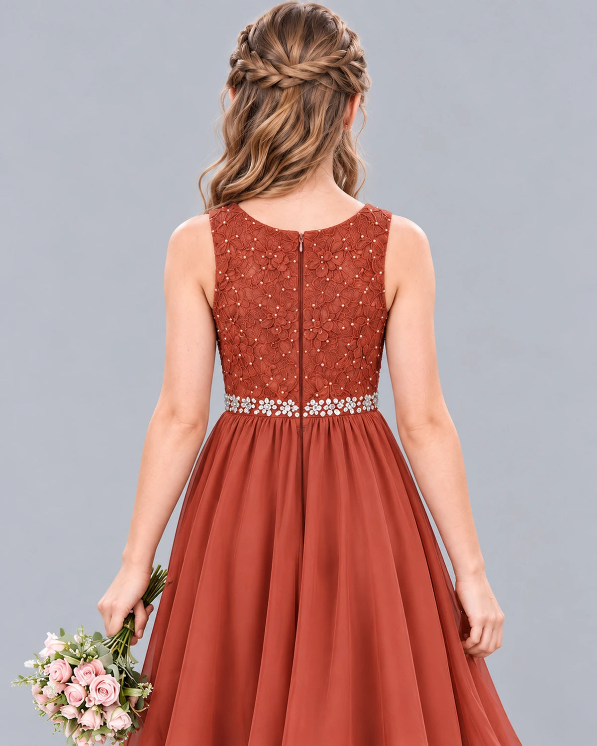 Vermilion A-line Girls Formal Dress Back_Detail [Shared]